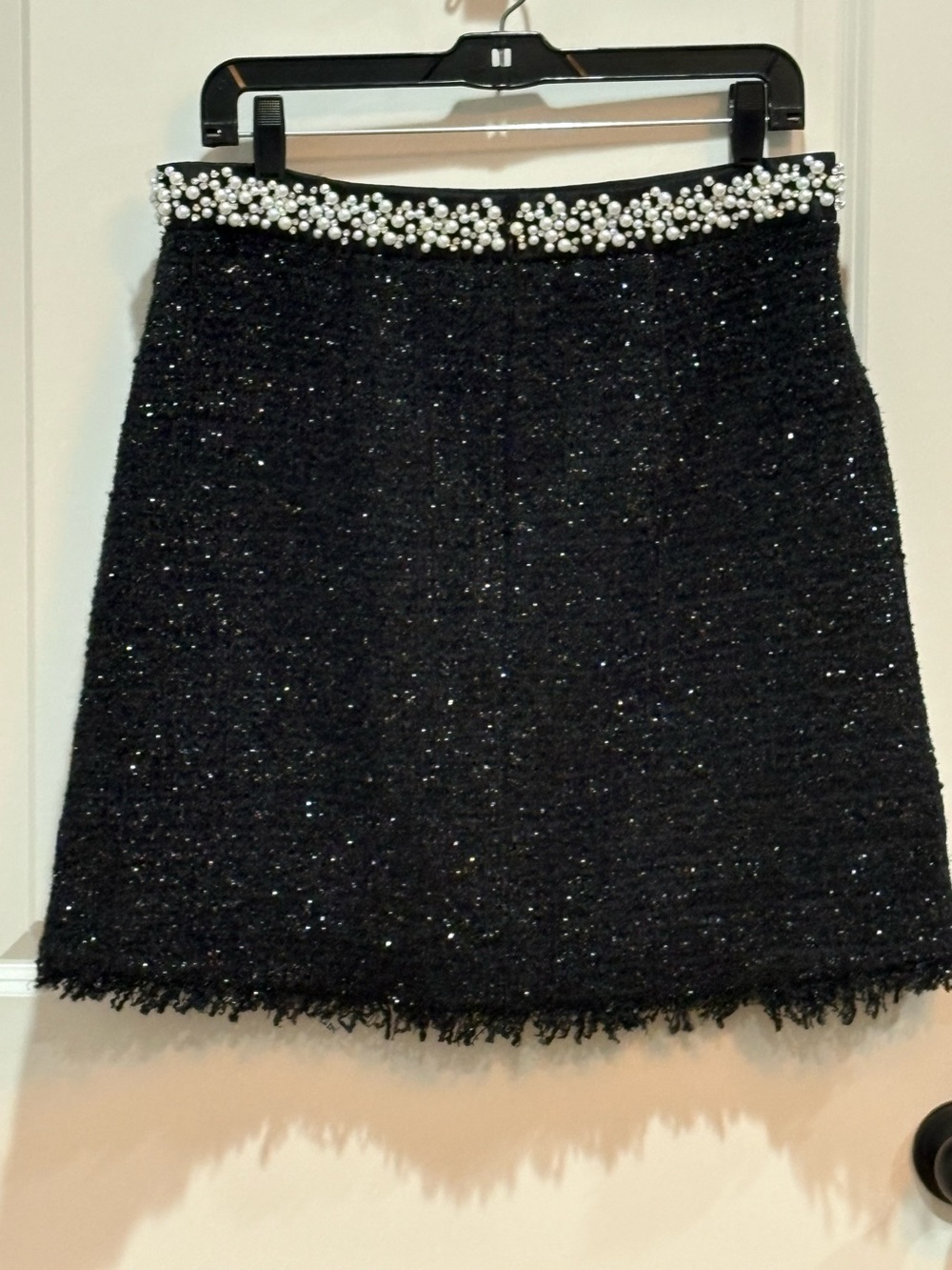 NWT Kate Spade New York Mainline Imitation Pearl-Embellished Tweed Miniskirt